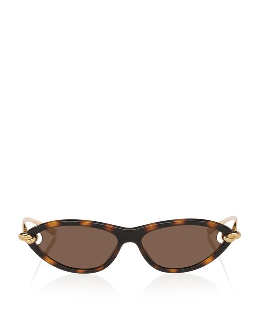 Bottega Veneta Brown Tortoiseshell Cat Eye Sunglasses