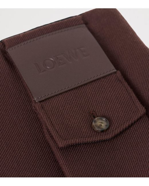Loewe Brown Wool-Silk Pleated Mini Skirt