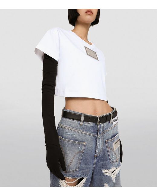 Dolce & Gabbana White Kim Cropped T-Shirt
