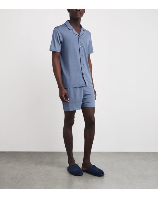Derek Rose Blue Micro Modal Basel Pyjama Set for men