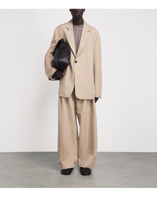 Studio Nicholson Natural Linen-Wool Single-Breasted Blazer for men