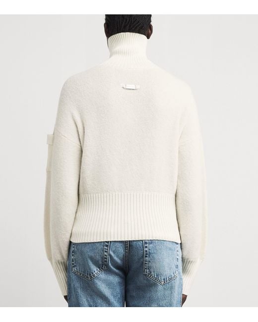 Canada Goose White Alpaca-Blend Zip-Up Cardigan