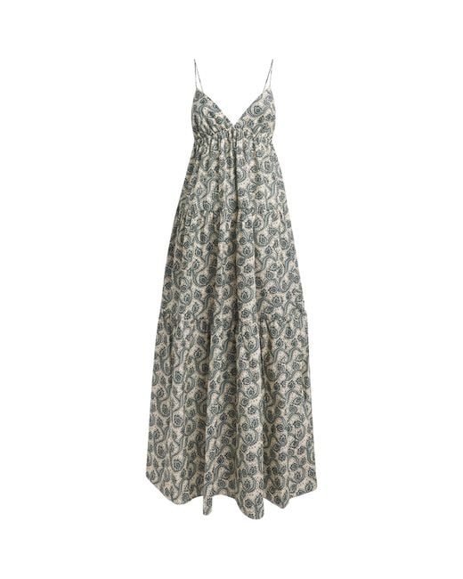 Matteau White Organic Cotton Tiered Maxi Dress