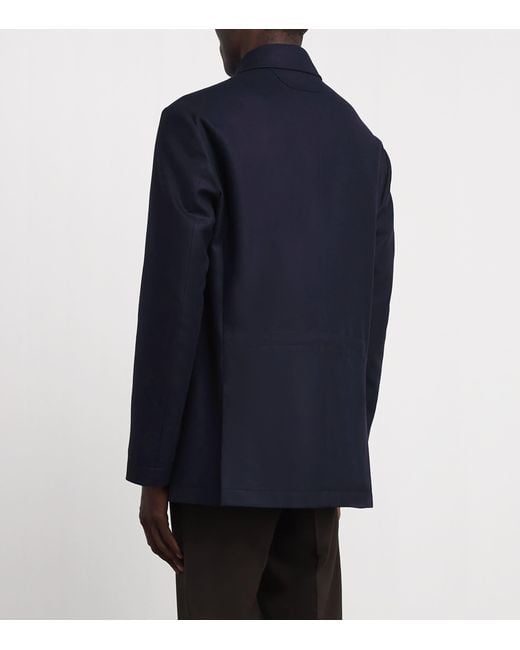 Colombo Blue Wool Car Coat for men