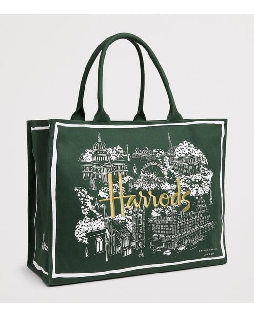 Harrods Green City Stories Shoulder Tote Bag