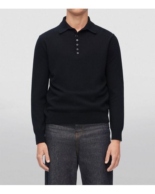 Loewe Blue Cashmere Polo Sweater for men