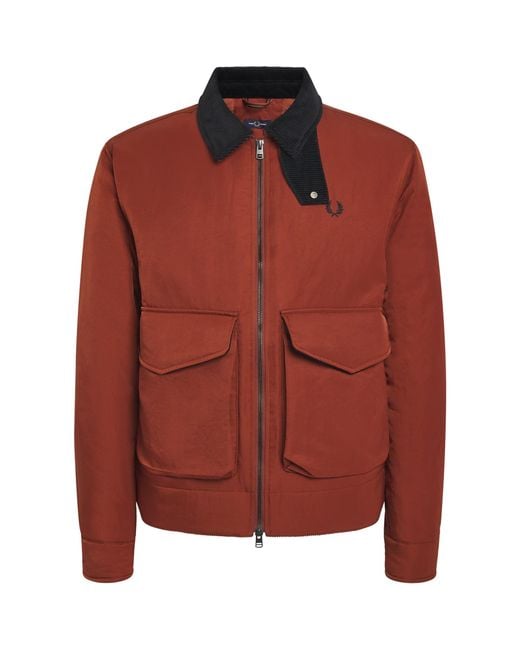 Fred Perry Red Caban Jacket for men