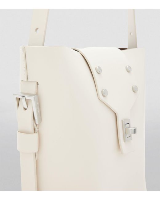 AllSaints White Leather Miro Cross-body Bag