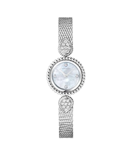 Boucheron Metallic Steel And Diamond Serpent Bohème Watch