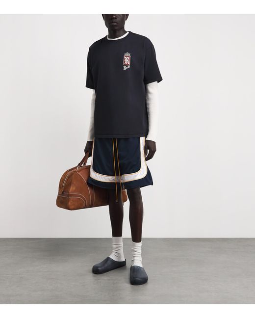 Rhude Blue Mesh Piping Track Shorts for men