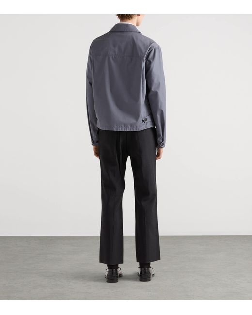 Prada Gray Technical Cotton Zip-Up Blouson Jacket for men
