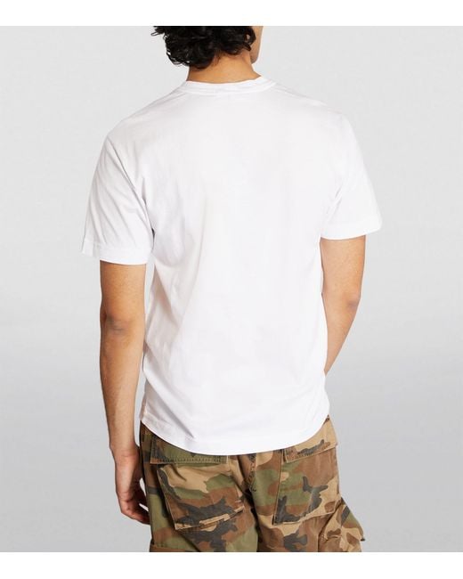 Stone Island White Cotton Compass Logo T-shirt for men