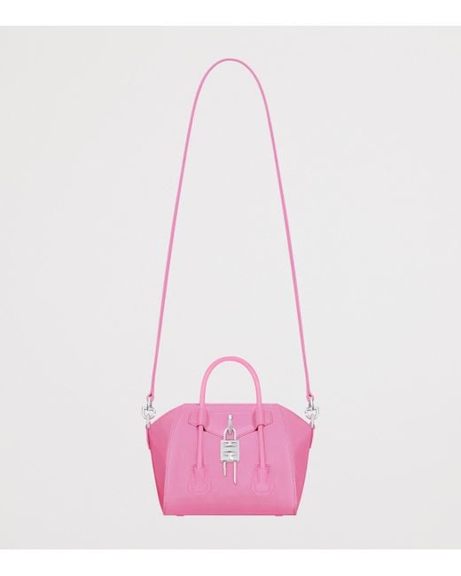 Givenchy Pink Leather Antigona Lock Toy Bag
