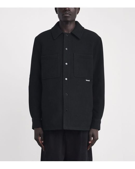 Canada Goose Black Wool-Cashmere-Blend Atkinson Overshirt for men