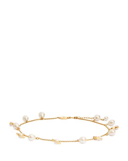 Vivienne Westwood Natural Gold-tone Brass And Creamrose Pearl Emiliana Necklace