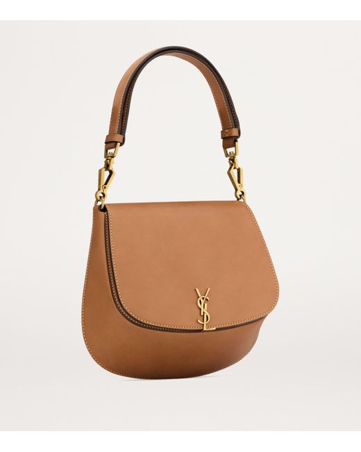 Saint Laurent Brown Leather Voltaire Top-Handle Bag