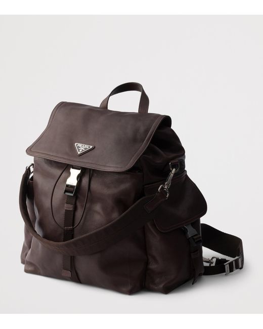 Prada Black Leather Explore Backpack for men