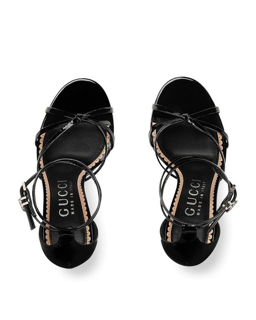 Gucci Black Patent Leather Sandals