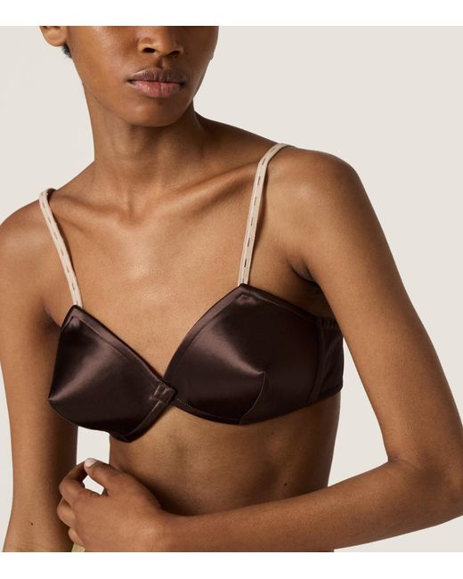 Miu Miu Brown Satin Bra