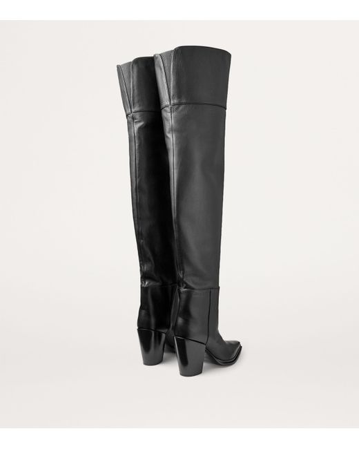 Jimmy Choo Black Cece 80 Leather Over-The-Knee Boots