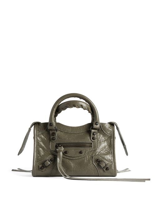 Balenciaga Green Crinkled Lambskin Nano Le City Top-Handle Bag