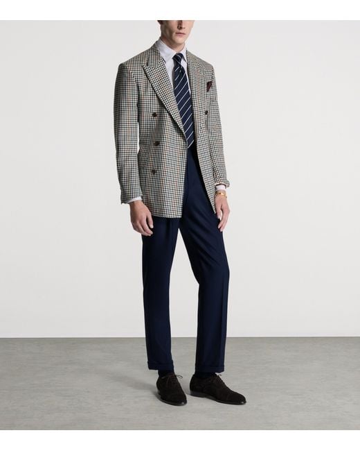 Dunhill Brown Wool Gingham Blazer for men