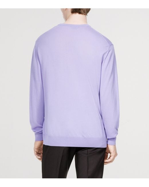Tom Ford Purple Virgin Wool Sweater for men