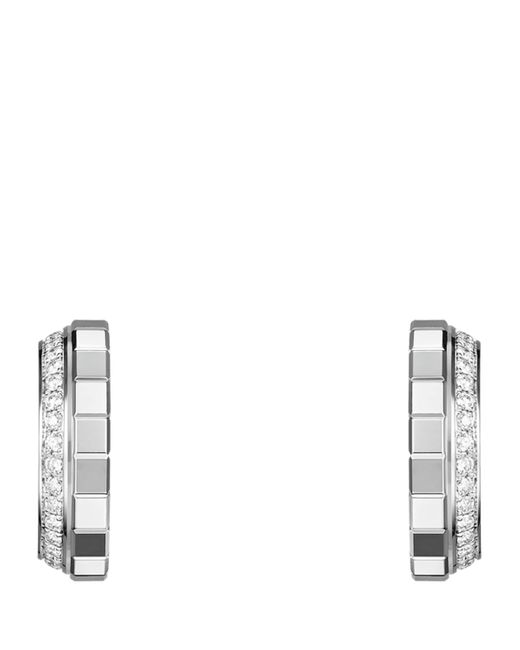 Chopard White And Diamond Ice Cube Earrings