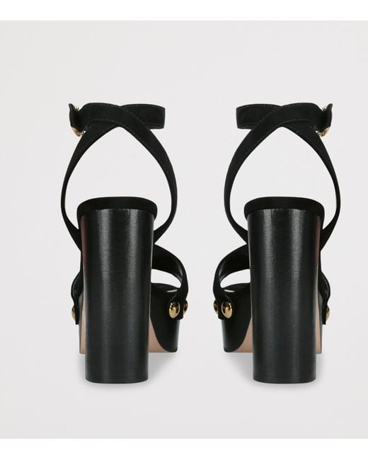 Gianvito Rossi Black Suede Ardéa Platform Sandals 70
