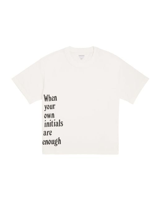 Bottega Veneta White Pima Cotton Print T-Shirt for men