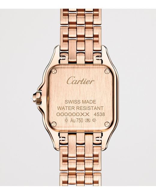 Cartier Metallic Small Rose And Diamond Panthère De Watch