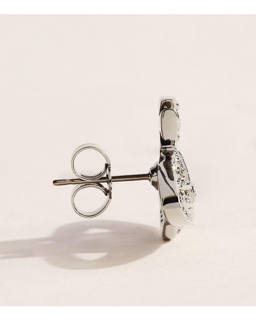 Vivienne Westwood Natural Mini Bas Relief Orb Earrings for men