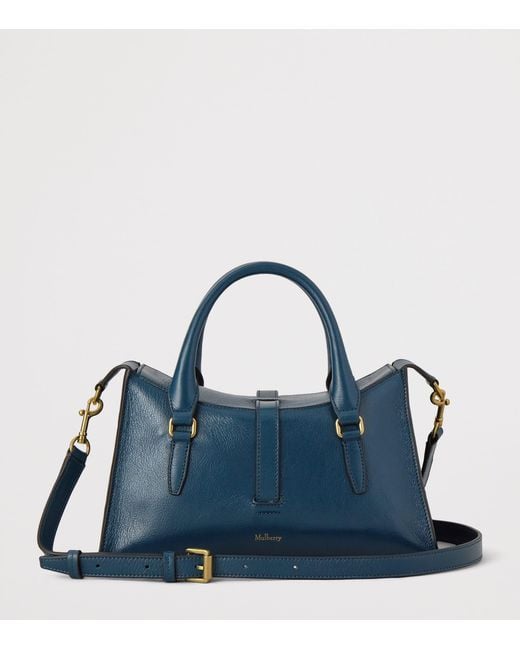 Mulberry Blue Small Leather Roxanne Top-Handle Bag