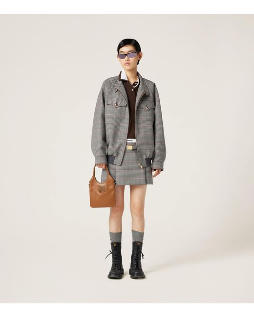 Miu Miu Brown Leather Ivy Top-Handle Bag