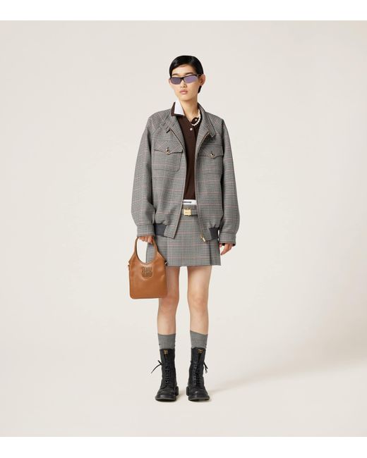 Miu Miu Brown Leather Ivy Top-Handle Bag