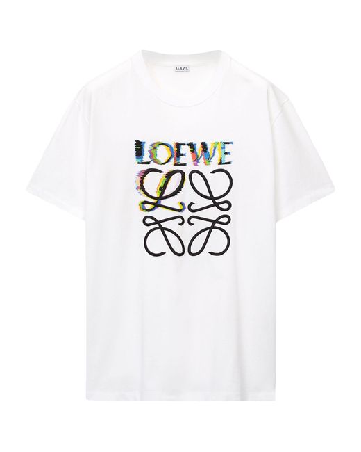 Loewe White Glitch Anagram T-shirt for men