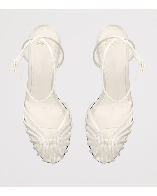 ALEVI White Satin Blake Heeled Sandals 75