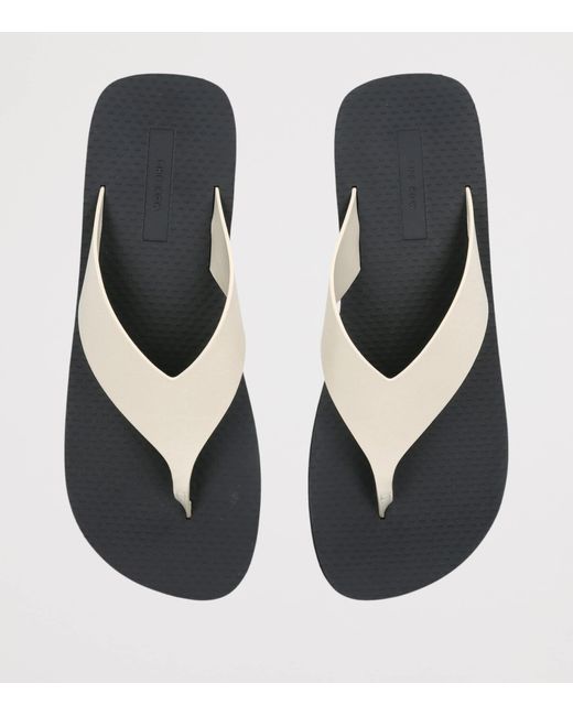 The Row White Dune Classic Ginza Leather Flip Flops