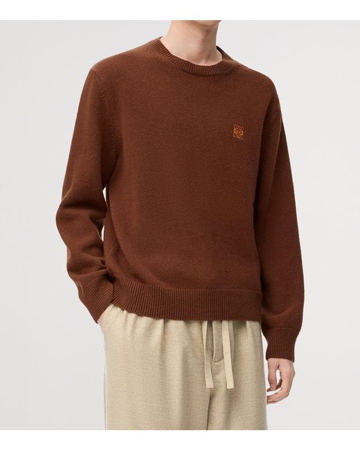 Loewe Brown Wool Anagram Sweater for men