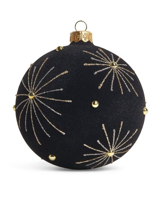 Harrods Black Velvet Star Bauble