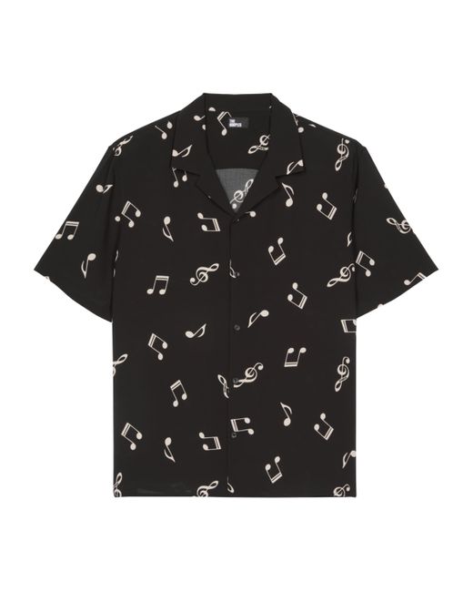 The Kooples Black Musical Notes Shirt for men
