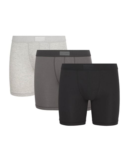 Skims Gray Stretch-Cotton Boxers for men
