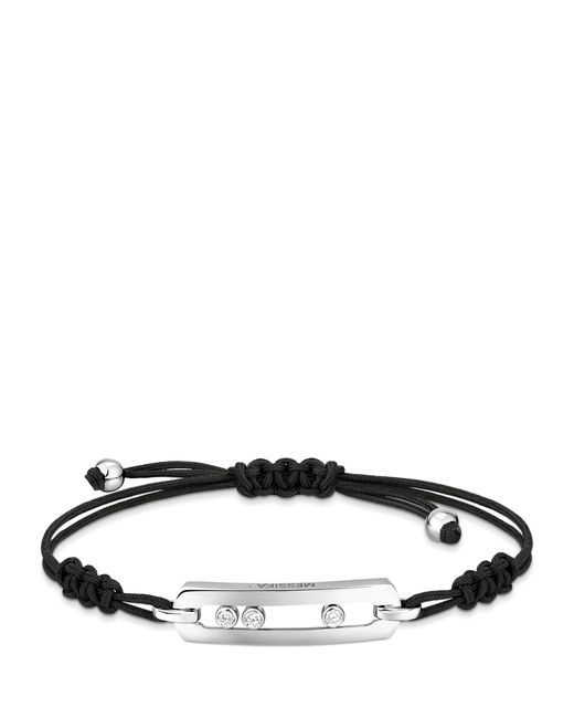 Messika Black Move Classique Diamond And Cord Bracelet