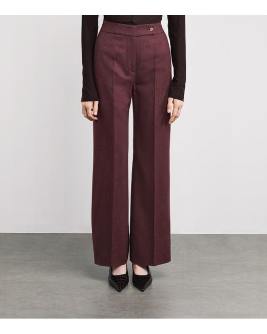 Colombo Purple Cashmere Straight Tailored Trousers