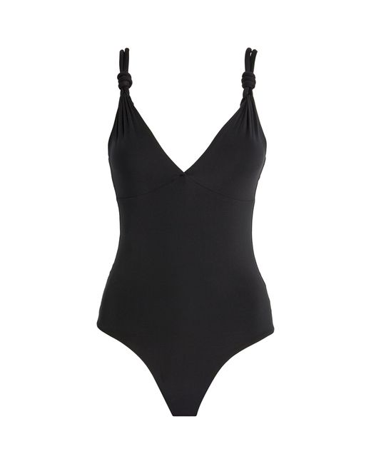 Maygel Coronel Black Knotted Swimsuit