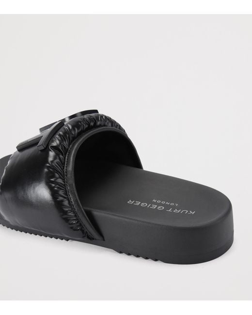 Kurt Geiger Black Embellished Kurt Puff Slides for men