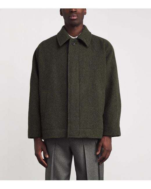 IM MEN Green Fuller Wool Jacket for men