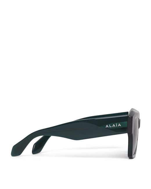 Alaïa Green Acetate Melted Square Sunglasses