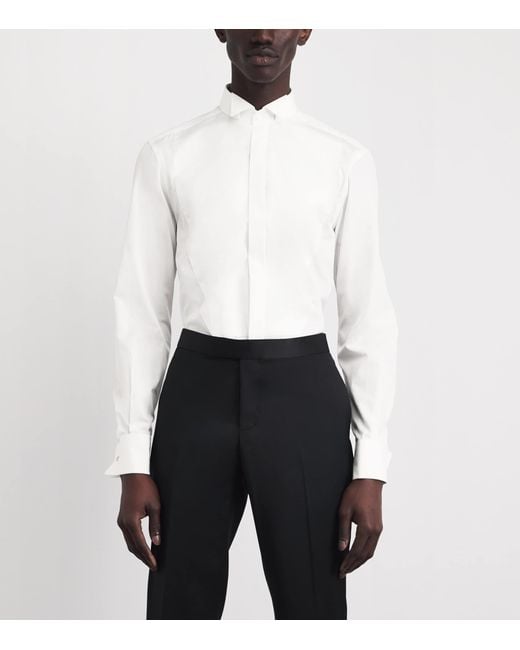 Corneliani White Cotton Evening Shirt for men
