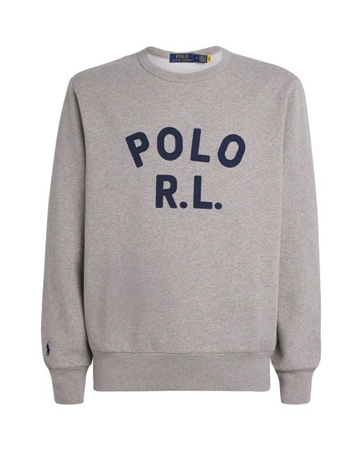 Polo Ralph Lauren Gray Cotton-Blend Logo Sweatshirt for men